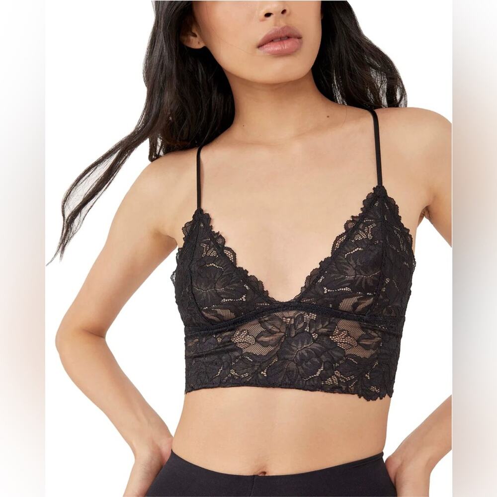 Intimately Free People Black Everyday Lace Longline Two Pack Bralette Size Small